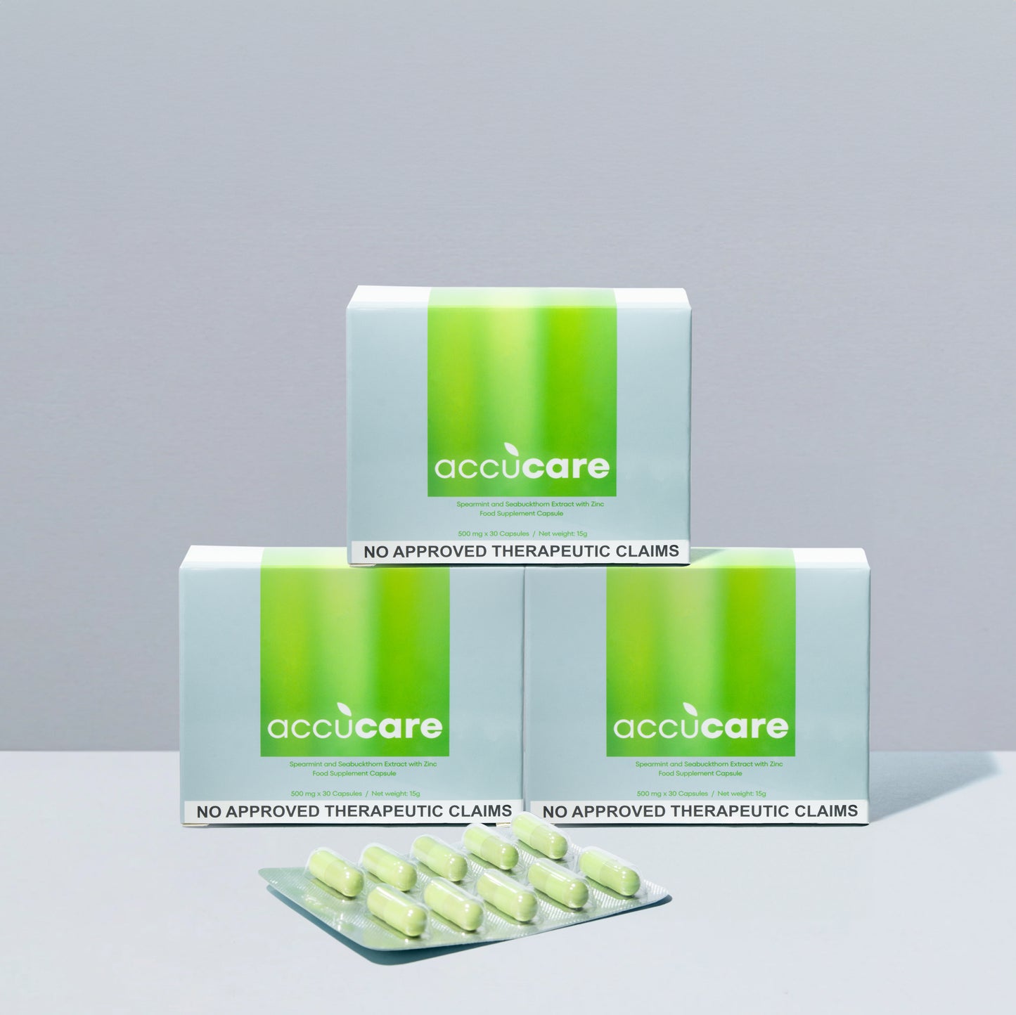 ACCUCARE Spearmint and Seabuckthorn Extract with Zinc Food Supplement Capsule 500mg 30s (Bundle of 3 Boxes)