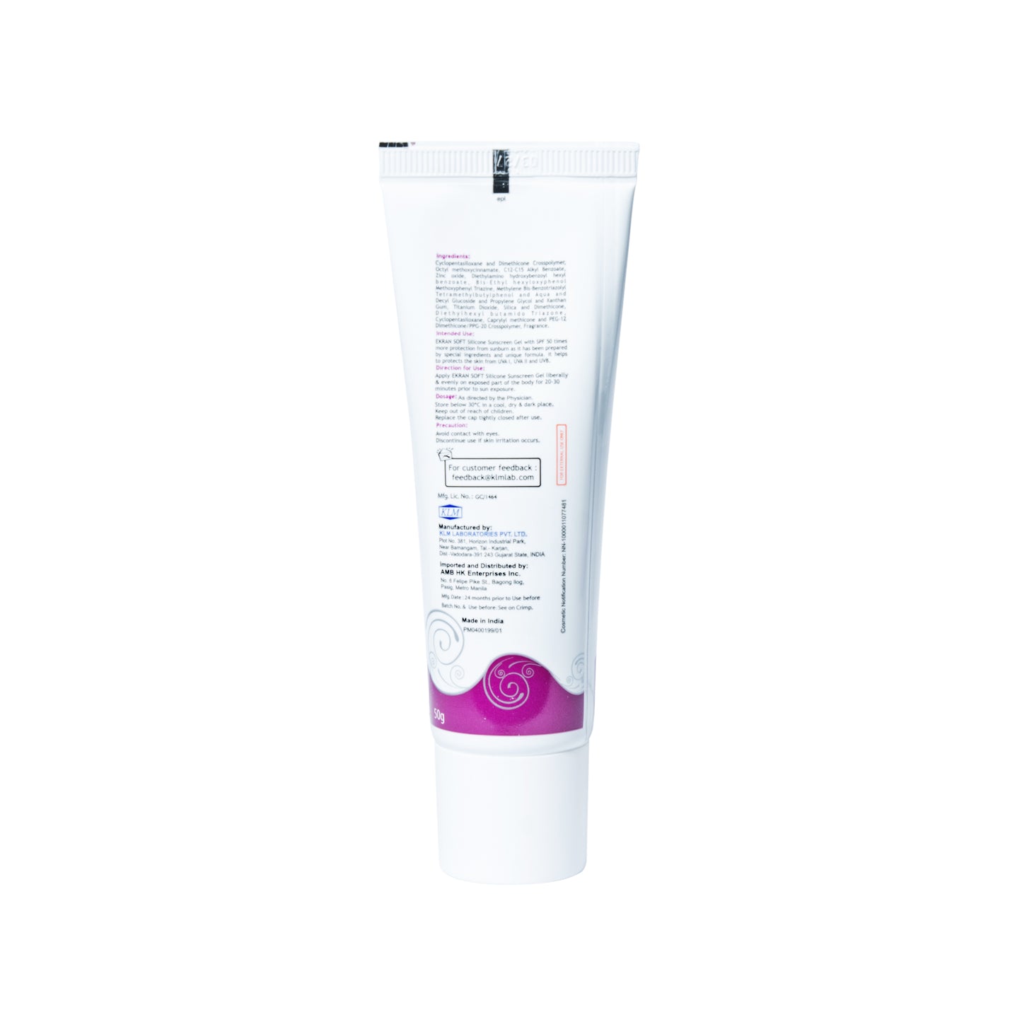 Ekran Silicone Sunscreen Gel SPF50+ PA++++ 50g