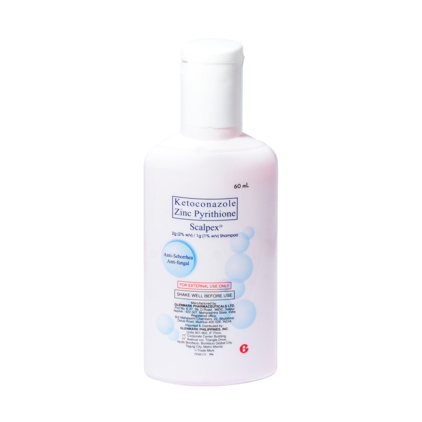 SCALPEX Ketoconazole Zinc Pyrithione 2g (2%w/v)/1g (1% w/v) Shampoo 60mL