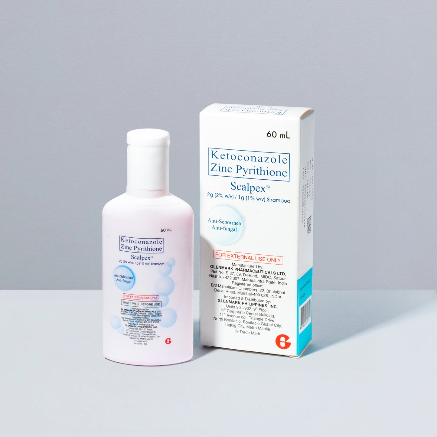 SCALPEX Ketoconazole Zinc Pyrithione 2g (2%w/v)/1g (1% w/v) Shampoo 60mL