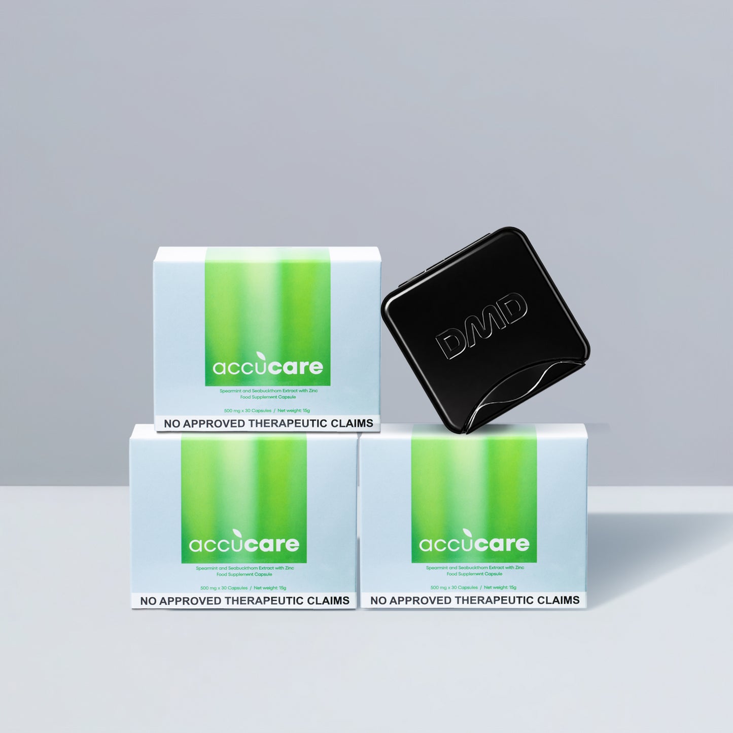 7/7 Bundles - ACCUCARE Spearmint and Seabuckthorn Extract with Zinc Food Supplement Capsule (Bundle of 3 boxes) with FREE DMD Soap Case