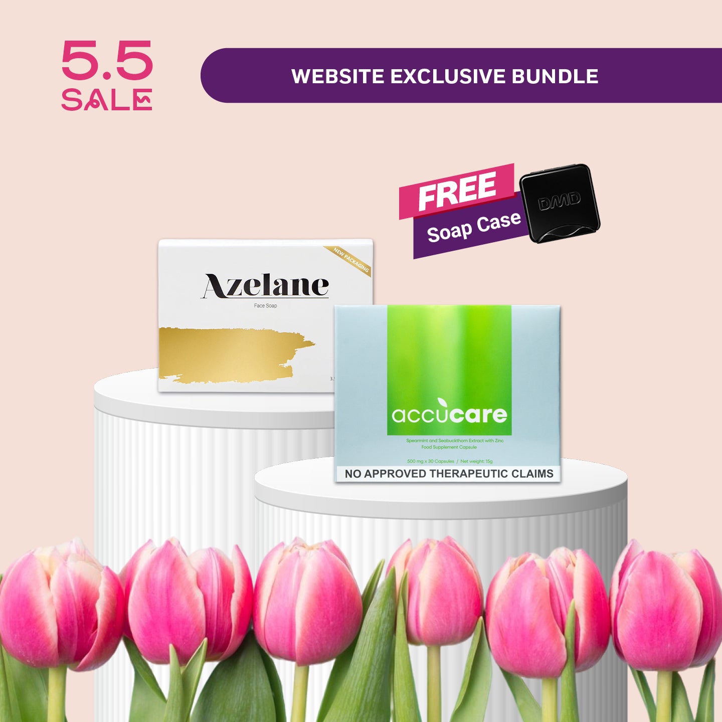 5/5 INSIDE-OUT DEFENSE BUNDLE: Azelane + Accucare + FREE Soap Case