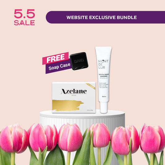 5/5 SUN PROTECTION BUNDLE: Azelane + MDL Serum Sunscreen + FREE Soap Case