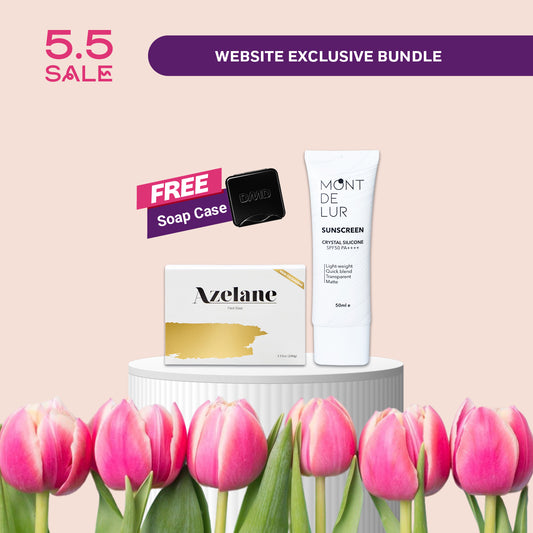 5/5 SUN PROTECTION BUNDLE: Azelane + MDL Silicone Sunscreen + FREE Soap Case