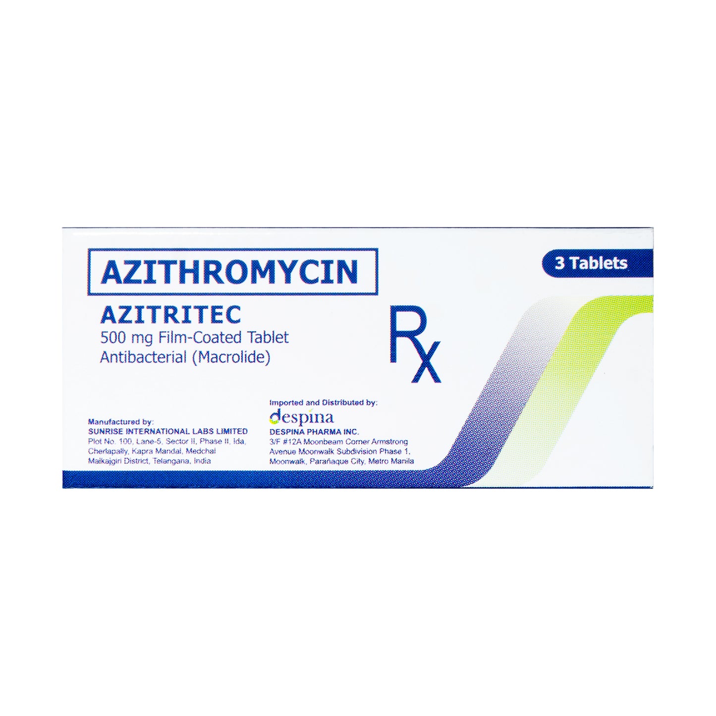 [Rx] AZITRITEC Azithromycin 500mg Tablet (3s)