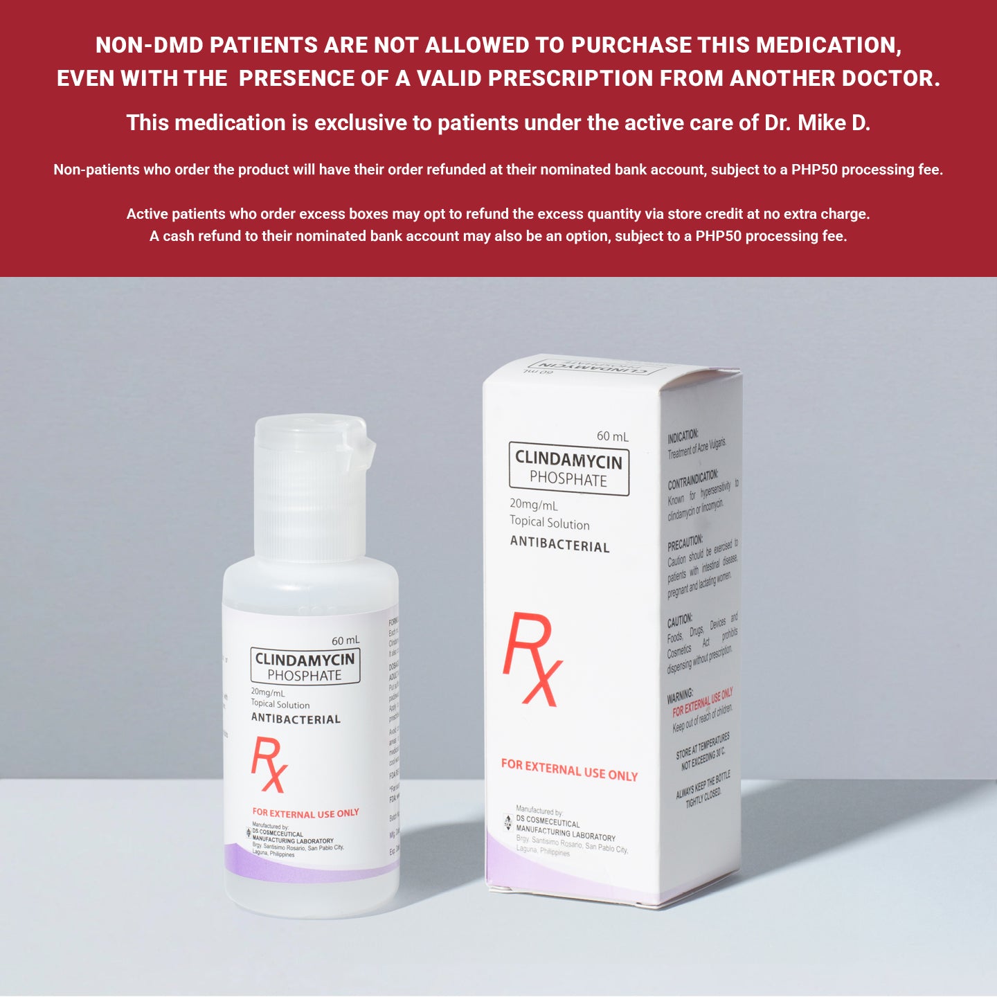 [Rx] Clindamycin Phosphate 20mg/mL Topical Solution 60mL*