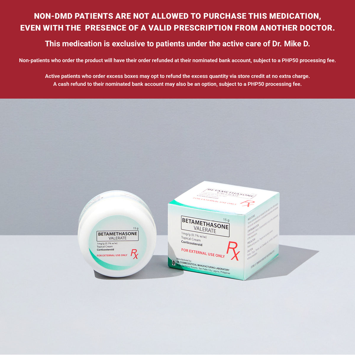 [Rx] Betamethasone Valerate 1mg/g (0.1% w/w) Topical Cream 15g