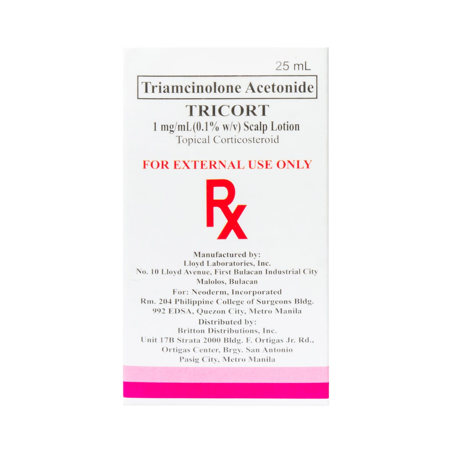 [Rx] TRICORT Triamcinolone acetonide 1mg/mL (0.1% w/v) Lotion 60mL